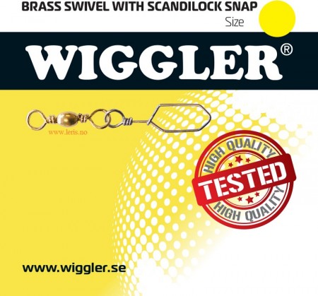 Wiggler Sluklås m/Svivel strl.1/0, 4pk, 53kg, Messing
