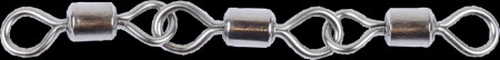 Wiggler Tripple Rolling Swivel, Black Nickel, 24kg, 4pk.