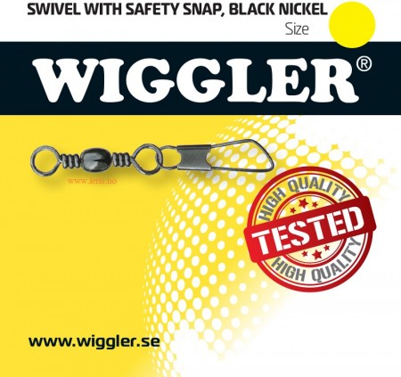 Wiggler Sluklås med svivel strl.2, 5pk., 16kg, Black Nickel.