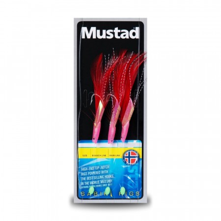 Mustad Red Hokkai Trace Rig, 40lb Line, Krok 6/0.